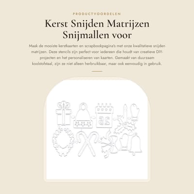 Dailygoods- Snijmatrijzen Kerst - Snijmallen voor Kaarten - Embossing - Stencils - Decoratieve Snijmallen - Duurzaam Koolstofstaal