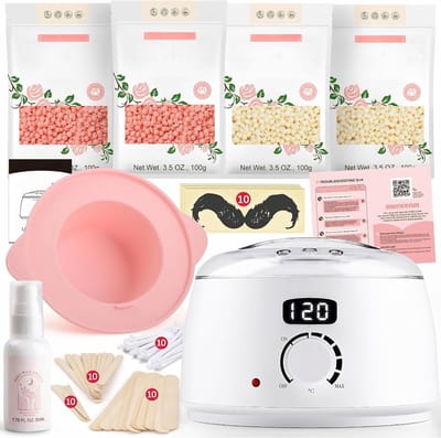 KAD® Wax Apparaat - Complete Wax Set met Elektrische Waxverwarmer - Professionele Wax Kit voor Ontharen - 21cm x 21cm x 16cm