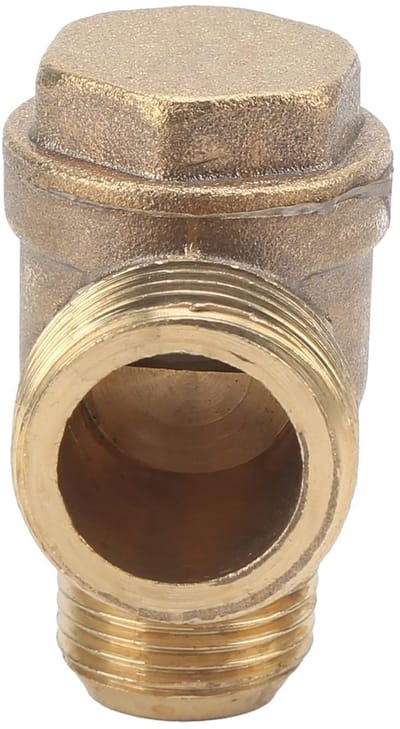 Dailygoods - Terugslagklep - 2-weg Messing Keerklep - Ideaal voor luchtcompressoren - 1/2x3/8 inch - Voorkomt terugstroming - Accessoires voor luchtpo