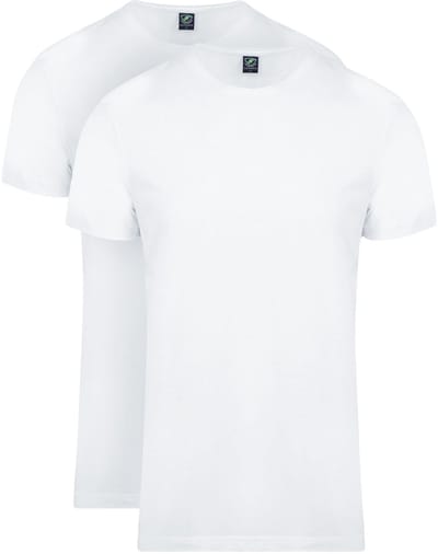 Suitable Obambo T-Shirt Ronde Hals Wit 2-Pack - Maat S - Heren - Basic T-shirt - Ondershirt - Bamboo extra zacht en soepel ondershirt