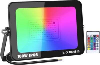 LED Schijnwerper Buiten met Afstandsbediening - 10W RGB 10000 Lumen Dimmbaar en Waterdicht