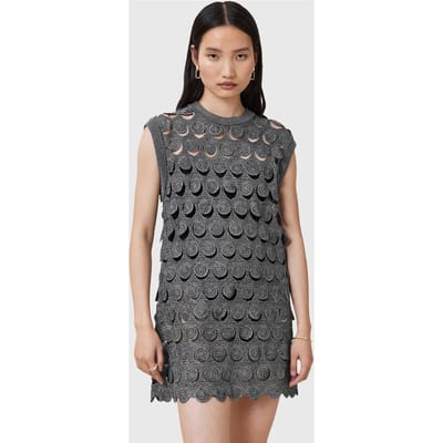 AllSaints Iris Dress Gunmetal Grey Taglia: M | Abiti Mini Outlet | Donna | Grigio