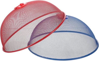 Set van 2 Voedselbeschermers voor Effectieve Vliegbescherming in Keuken en Restaurant met Handvat en Diameter van 24 cm