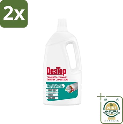DesTop - Onderhoud Leidingen - Frisse Dennen geur - 4-in-1 Werking - 1,5L - Voordeelverpakking - 2 stuks - Geur neutraliseren - Leidingen reinigen