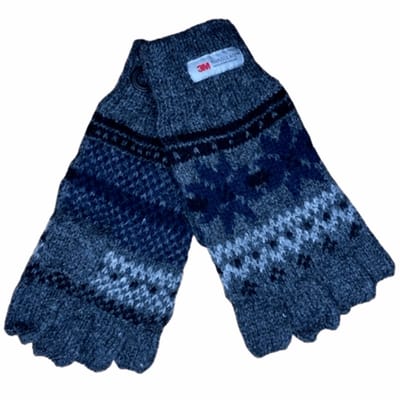 Vingerloze handschoenen heren - Heren handschoenen - Handschoenen zonder vingers - Thinsulate - Wol - Blauw