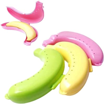 Famanu – Set van van van 3 bananenbeschermers – Stevige bananenhouders – Beschermt fruit in tas of lunchbox