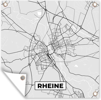 Tuin poster Rheine - Kaart - Stadskaart - Duitsland - Plattegrond - 200x200 cm - Tuindoek