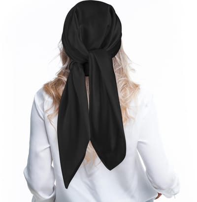 Dailygoods - Dailygoody - Grote vierkante sjaal - Effen kleur - Slapende hoofdwraps voor haar - 90x90 cm - Ideaal voor dames - Zachte satijnlook