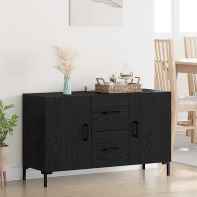 vidaXL - Dressoir - Zwart - Eiken - 100 - x - 36 - x - 60 - cm - Bewerkt - hout