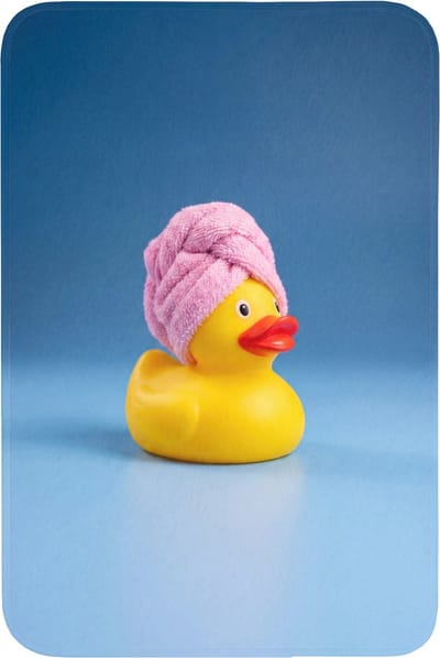 Badmat 60x90 cm - Antislip - Badeend - Handdoek - Blauw - Badmatten voor badkamer - Badkamermat - Douchemat - Badkamer mat