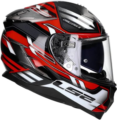 LS2 FF327 Challenger Spin Zwart Rood Wit Integraalhelm - Maat S - Helm