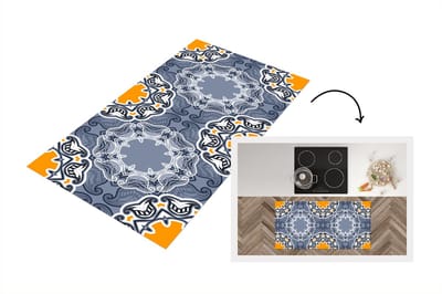 Keukenloper - Loper keuken - Winter - Abstract - Bloemen - Design - 120x60 cm - Keukenloper vinyl