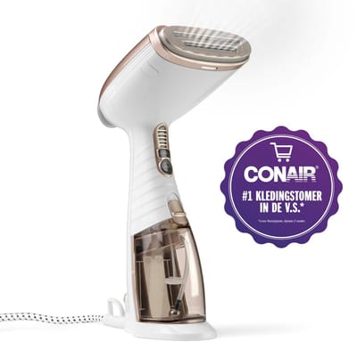 Conair Turbo Extreme Kledingstomer GS59XE - 1560W - 230ml Watertank - Stoomapparaat kleding - Opwarmtijd 40sec- Turbo Stoom Handstomer - Wit/Champagne