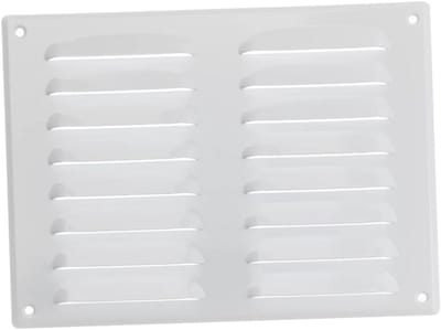 Metalen Ventilatie Rooster 260x190mm Wit met Insectenhor - Universeel Toevoer en Afvoer