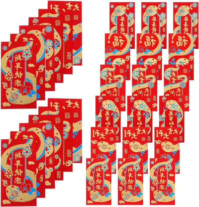 Chinese Nieuwjaar Enveloppen - Geldhouders Gelukswensen - Feestelijke Cadeaus - Stevig Papieren Materiaal - 30 Stuks - Diverse Kleuren