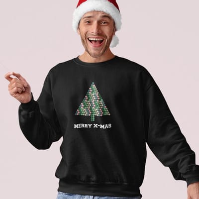 Lekker Waus Foute Kersttrui Zwart - Pillenboom Merry Christmas - Maat XS - Kerst Outfit Dames & Heren