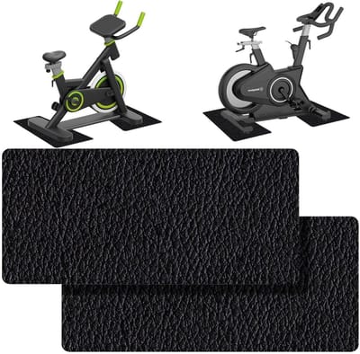 Fitnessvloerbeschermmatten Set van 2 - 28 x 70 cm, 6 mm Dikte, Geluiddempende en Antislip Mat voor Treadmill, Fiets en Elliptische Trainer