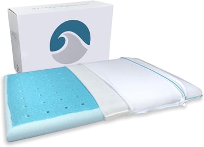Traagschuim Kussen - Laag Profiel - Comfortabel Slapen - Geavanceerde Koeling - 57 cm Hoog - Blauw