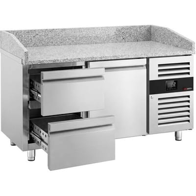 GGM Gastro Pizzakühltisch ECO - 1500x800mm - mit 1 Tür & 2 Schubladen