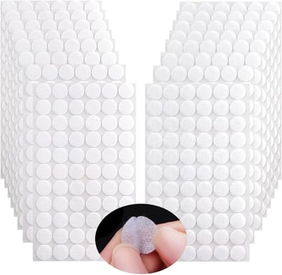 Zelfklevende ronde witte tape van 15 mm, 600 stuks, ideaal voor school, knutselen en huishoudelijk gebruik