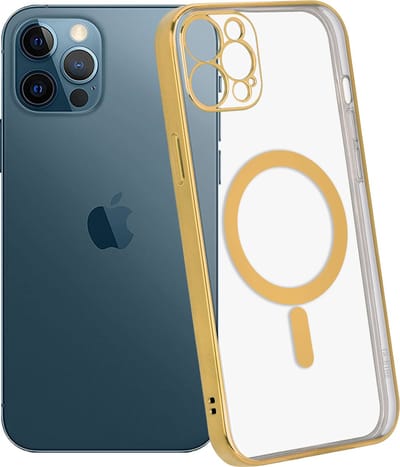 ShieldCase Hoesje geschikt voor Apple iPhone 11 Pro MagSafe - hoesje transparant Magneet metal coating - goud
