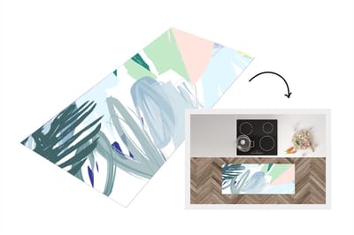Keukenloper - Loper keuken - Zomer - Abstract - Vlek - 120x50 cm - Keukenloper vinyl