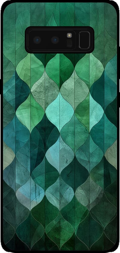Smartphonica Telefoonhoesje Geschikt voor Samsung Galaxy Note 8 met groene bladeren opdruk - TPU backcover case green leaf design - Groen geschikt voor Samsung Galaxy Note 8