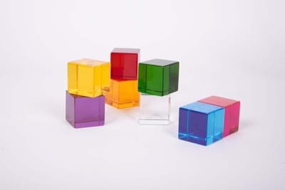 Transparante Perceptie Blokken – Set van 8 Acryl Zintuiglijke Kubussen – Sensorisch & Educatief Speelgoed – Lichttafel & Kleurmenging – Alle Leeftijden