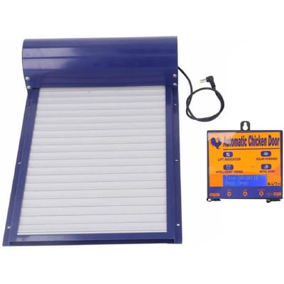 Automatische kippenhokdeur Programmeerbare Aluminium kippenhokdeuropener met Timer Lichtsensor Afstandsbediening 3 blauw