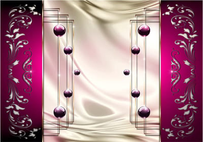 Fotobehangkoning - Behang - Vliesbehang - Fotobehang Parels - Satin theater - 400 x 280 cm