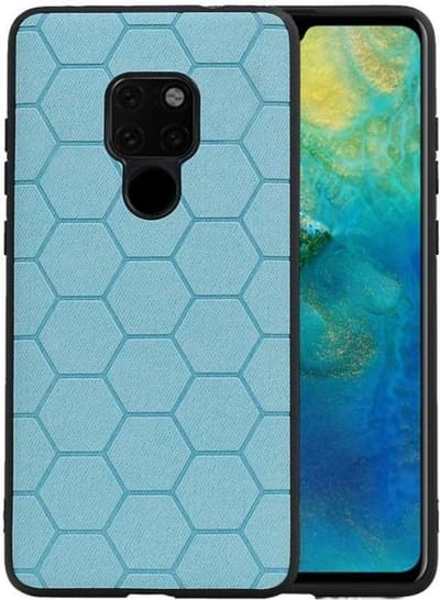 Hexagon Hard Case - Telefoonhoesje - Backcover Hoesje - achterkant hoesje - Geschikt voor Huawei Mate 20 - Blauw