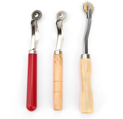 Dailygoods- Kopieerwielset 3 Stuks - Houten Handvat - Patroonwiel voor Stof/Papier/Leer - Hoogwaardig Staal - Slijtvast Naalddeel - Must-have Tool