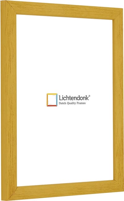 Fotolijst - Fotokader - Okergeel - Halfrond met zichtbare houtnerf - Fotomaat 30,5x91,5 - Ontspiegeld ACRYLITE - Art.nr. 105500593059153