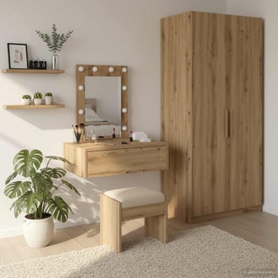 vidaXL - Kaptafel - Bruin - 60 - x - 40 - x - 70 - cm - Bewerkt - hout