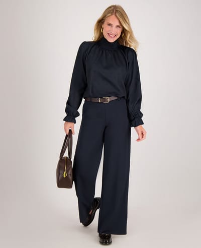 Je m'appelle Travelstof Dames Broek Straight fit Met stretch - Blauw - Maat S