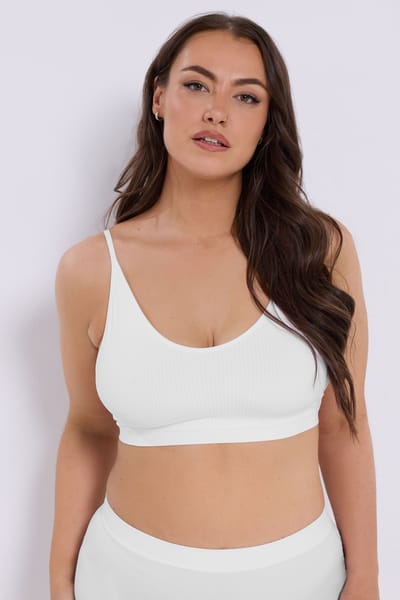 Yours 2 Pack Zwart & Wit Naadloze Gewatteerde Bralettes Size 42-44