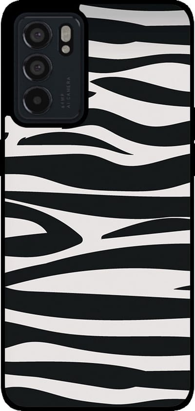 Smartphonica Telefoonhoesje Geschikt voor Oppo Reno6 5G met zebra opdruk - TPU backcover case zebra design - Zwart Wit geschikt voor Oppo Reno6 5G