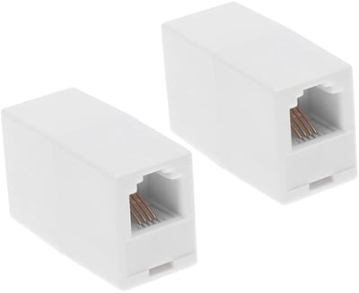 Dailygoody - RJ11 Connector - Vrouwelijke naar vrouwelijke aansluiting - Compact en gebruiksvriendelijk - Wit - Telefoonlijn verlengen - Geschikt voor