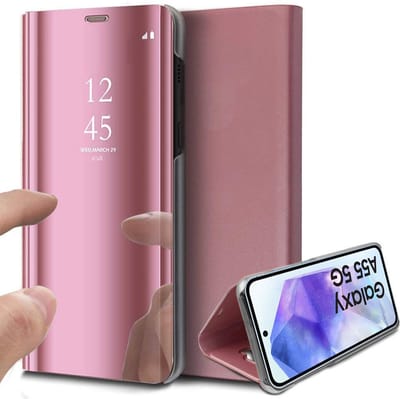 Hoesje geschikt voor Samsung Galaxy A55 - Spiegel Book Case Rosegoud