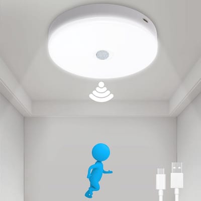 Led-plafondlamp met Bewegingsmelder en Oplaadfunctie - 5000 K - USB-C
