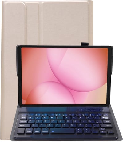 Hoes - Geschikt voor Samsung Galaxy Tab A11 - Keyboard Book Cover - Toetsenbord Case - Hoesje - Goud