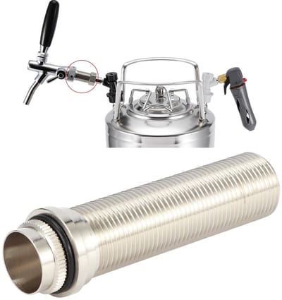 Dailygoods- Bierkraan Verstelbare Lange Schacht - 304 Roestvrij Staal - G5/8" Draad - 98,5 mm - 233 g - Voor Bottelen Alcoholische Producten - Tapkraan