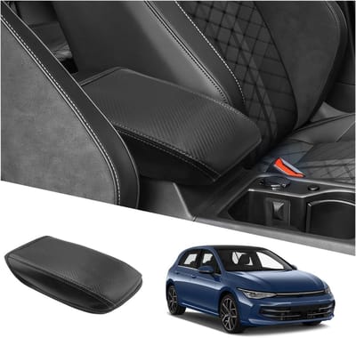 Middenconsole armsteun hoes voor VW Golf 8 Mk8 2020-2025 middenarmsteun hoes hoogwaardige koolstofvezel universeel voor VW Golf 8 Golf 8.5 GTI GTE GTD Alltrack R Variant accessoires