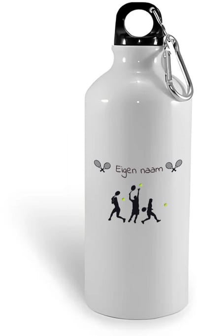 Hacebo® - Tennis met naam - waterfles - Tennis - Tennis verjaardag - Cadeau - Verjaardag - Geschenk - Gepersonaliseerd - water fles - 400ML