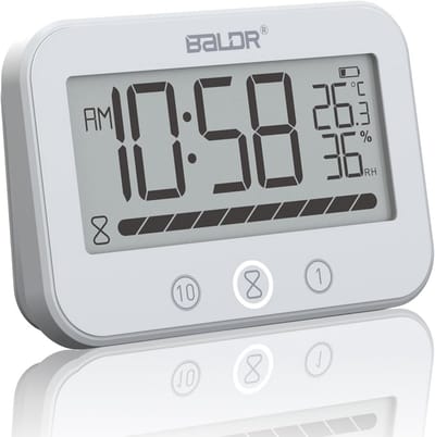 Waterdichte Doucheklok met Timer, Temperatuur- en Vochtigheidsmeter voor Badkamer
