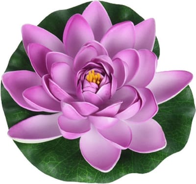 Drijvende kunst waterlelie bloemen - lila paars - D18 cm - Vijver decoratie - Nep bloemen - Waterlelies
