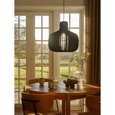 Nordlux Hanglamp Hazo, Ø 43 cm, zwart, hout