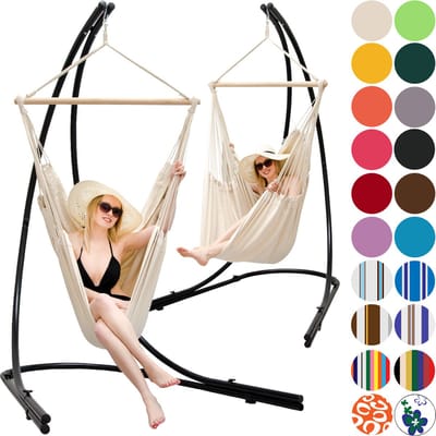 xxl Hangstoel met frame Hangstoel voor 2 dubbele hangende stoelen Hangstoel Beige