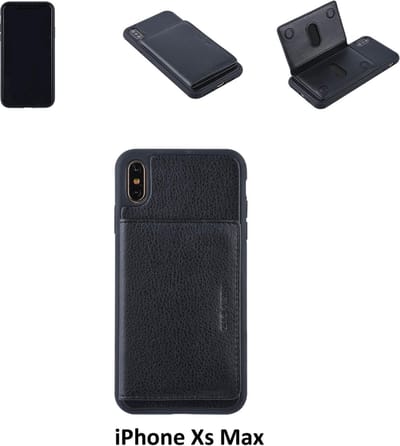 UNIQ Accessory iPhone Xs Max Kunstleer Backcover hoesje - Zwart