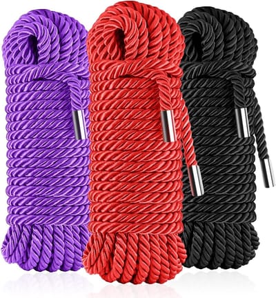 Zacht Bindtouw - Decoratief Koord - Handgemaakte Geschenken - Huidvriendelijke Textuur - 8 mm x 10 meter - Zwart Rood Paars